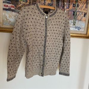Vintage Eddie Bauer Wool Cardigan Fair Isle vibes